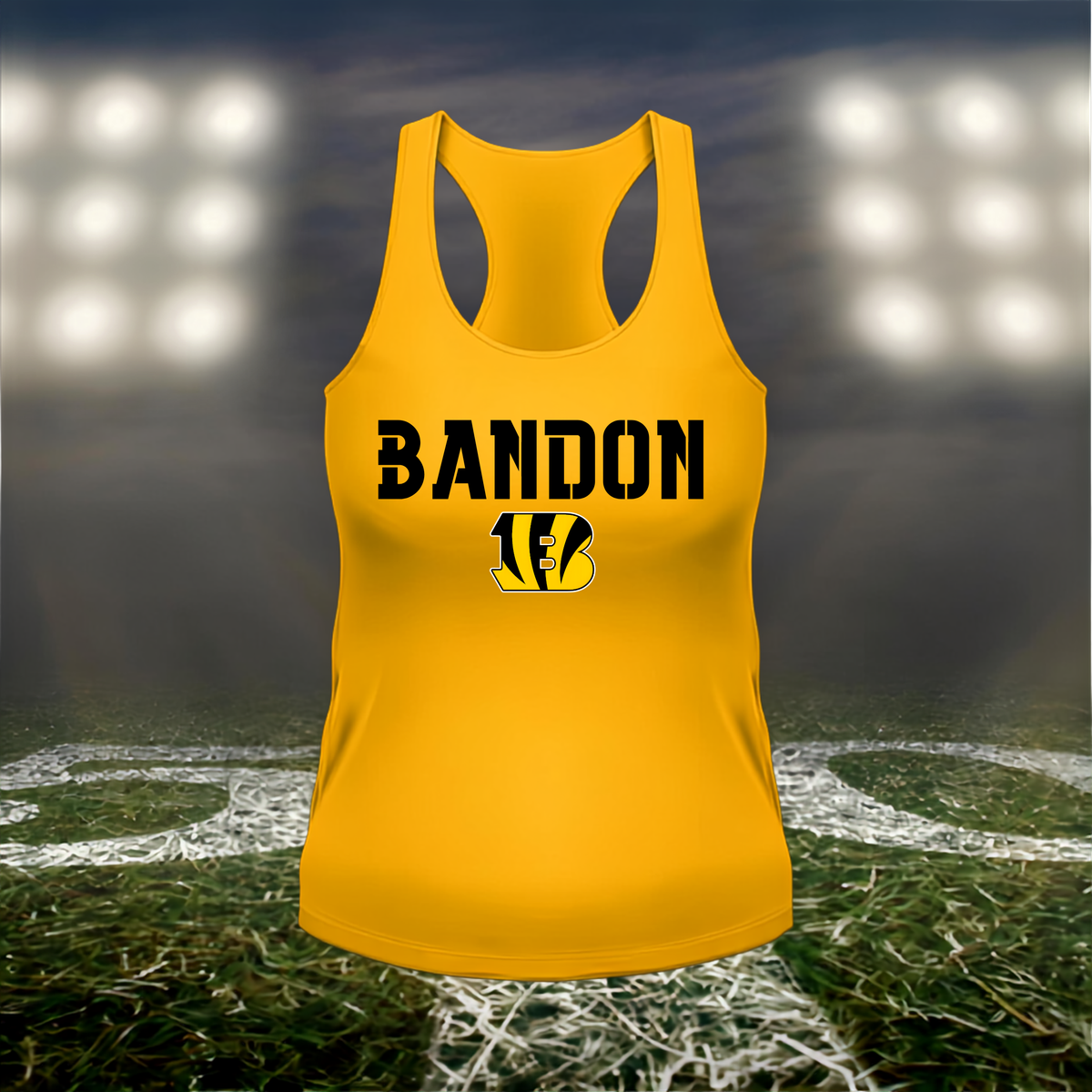 Bandon Tigers Town Mascot – Women's Racerback Tank Top in White