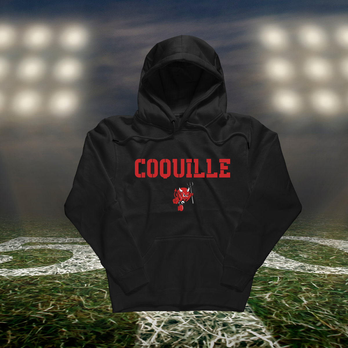 Coquille Red Devils Town Mascot – Hoodie in Black