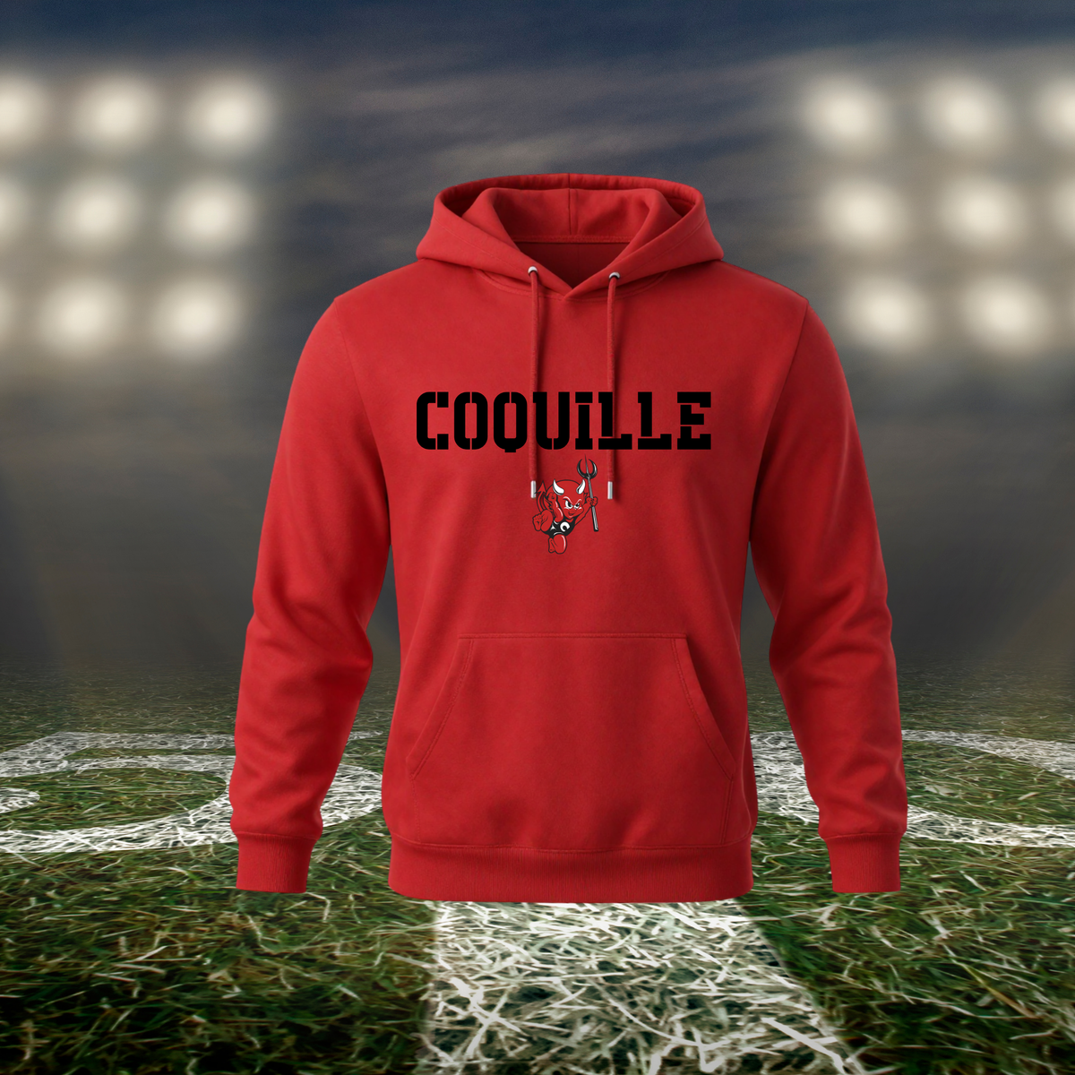Coquille Red Devils Town Mascot – Hoodie in Red