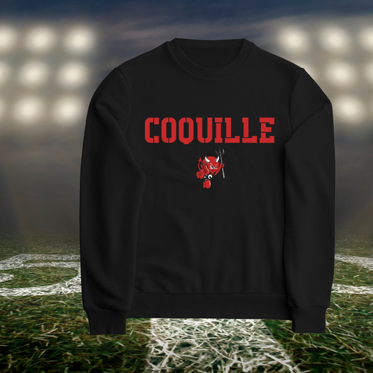 Coquille Red Devils Town Mascot – Crewneck Sweatshirt in Black