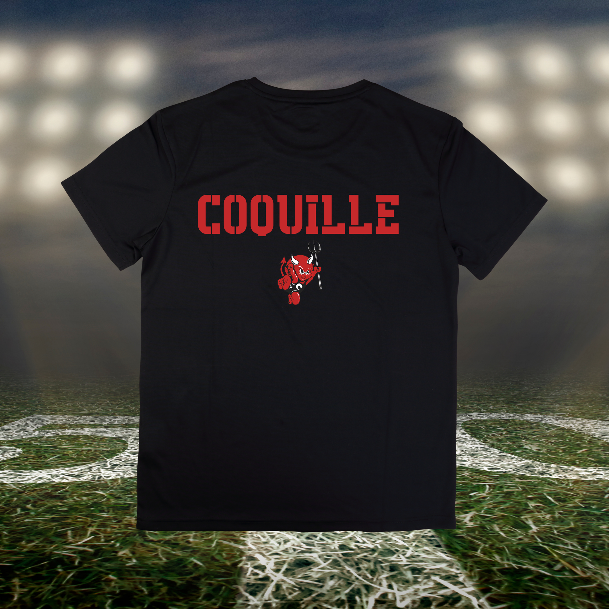 Coquille Red Devils Town Mascot – driFIT Performance T-Shirt in Black
