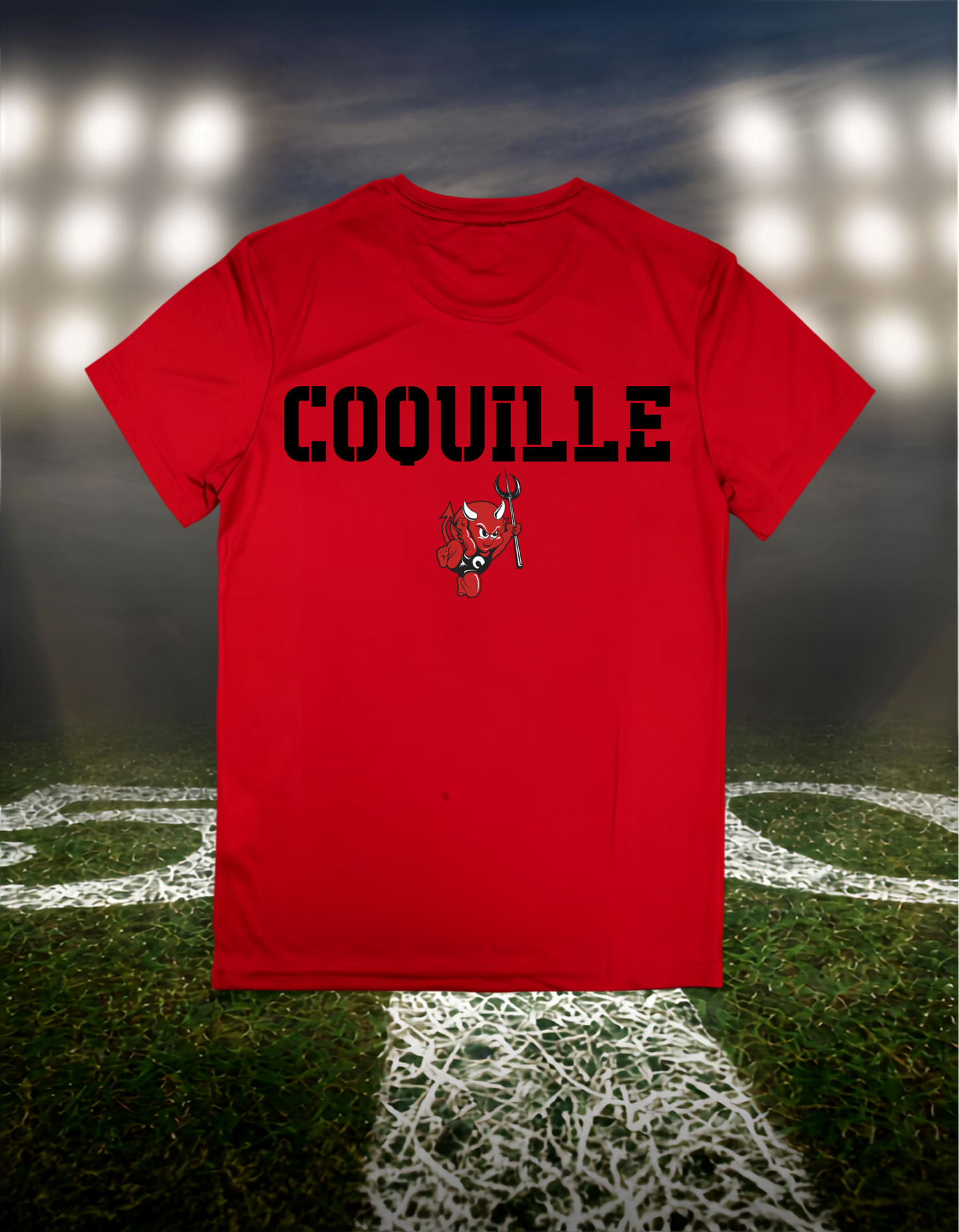 Coquille Red Devils Town Mascot – driFIT Performance T-Shirt in Red