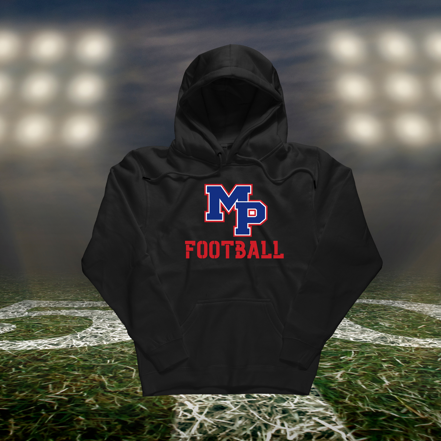 Myrtle Point Bobcats Logo Football – Hoodie in Red