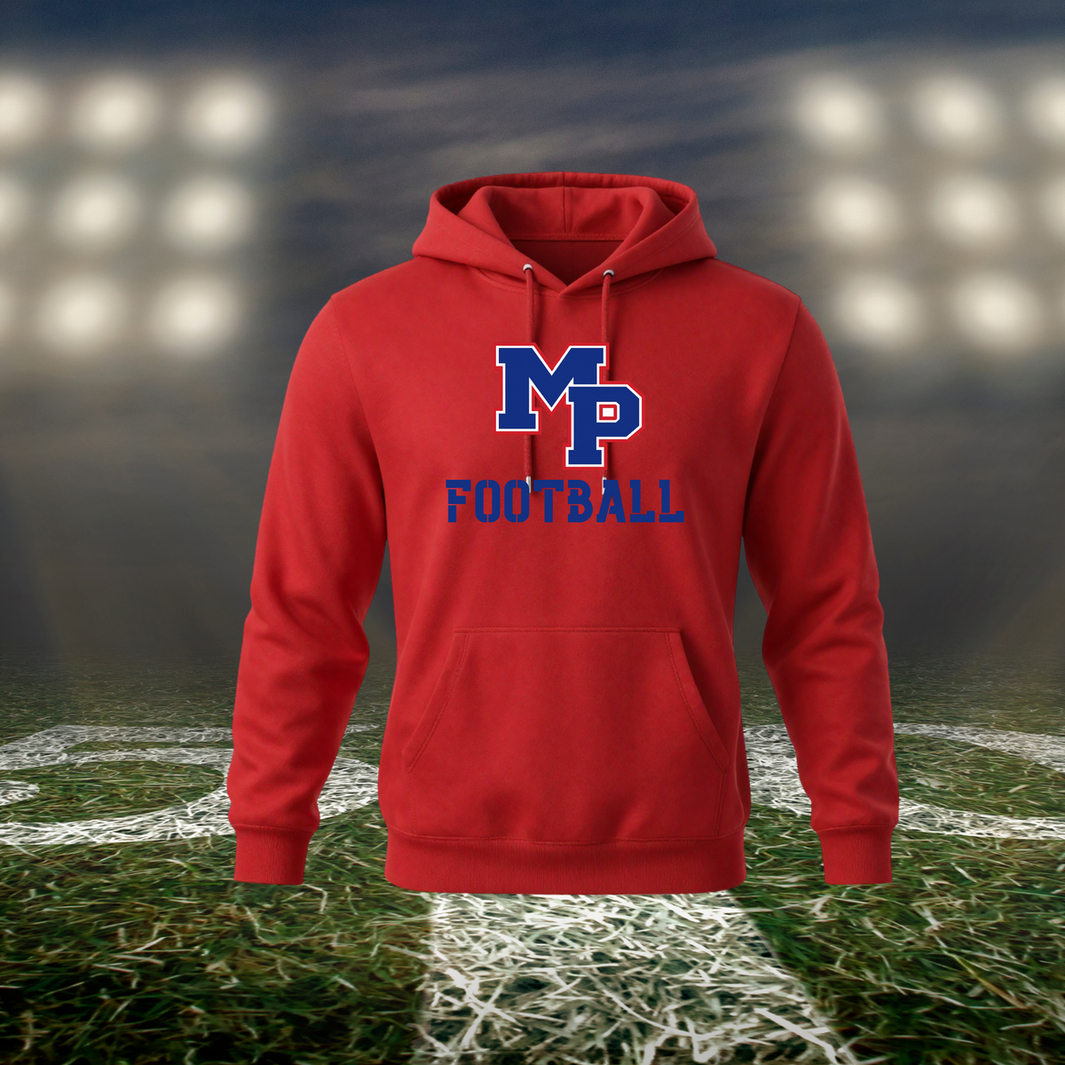 Myrtle Point Bobcats Logo Football – Hoodie in Blue