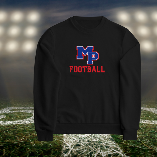 Myrtle Point Bobcats Logo Football – Crewneck Sweatshirt in Black