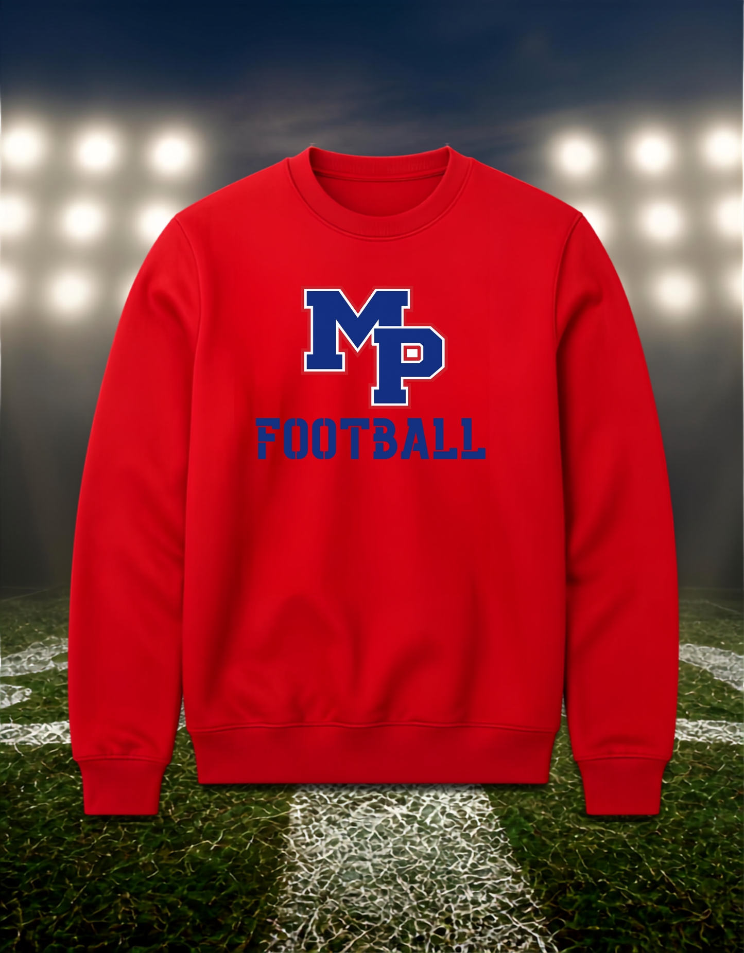 Myrtle Point Bobcats Logo Football – Crewneck Sweatshirt in Red