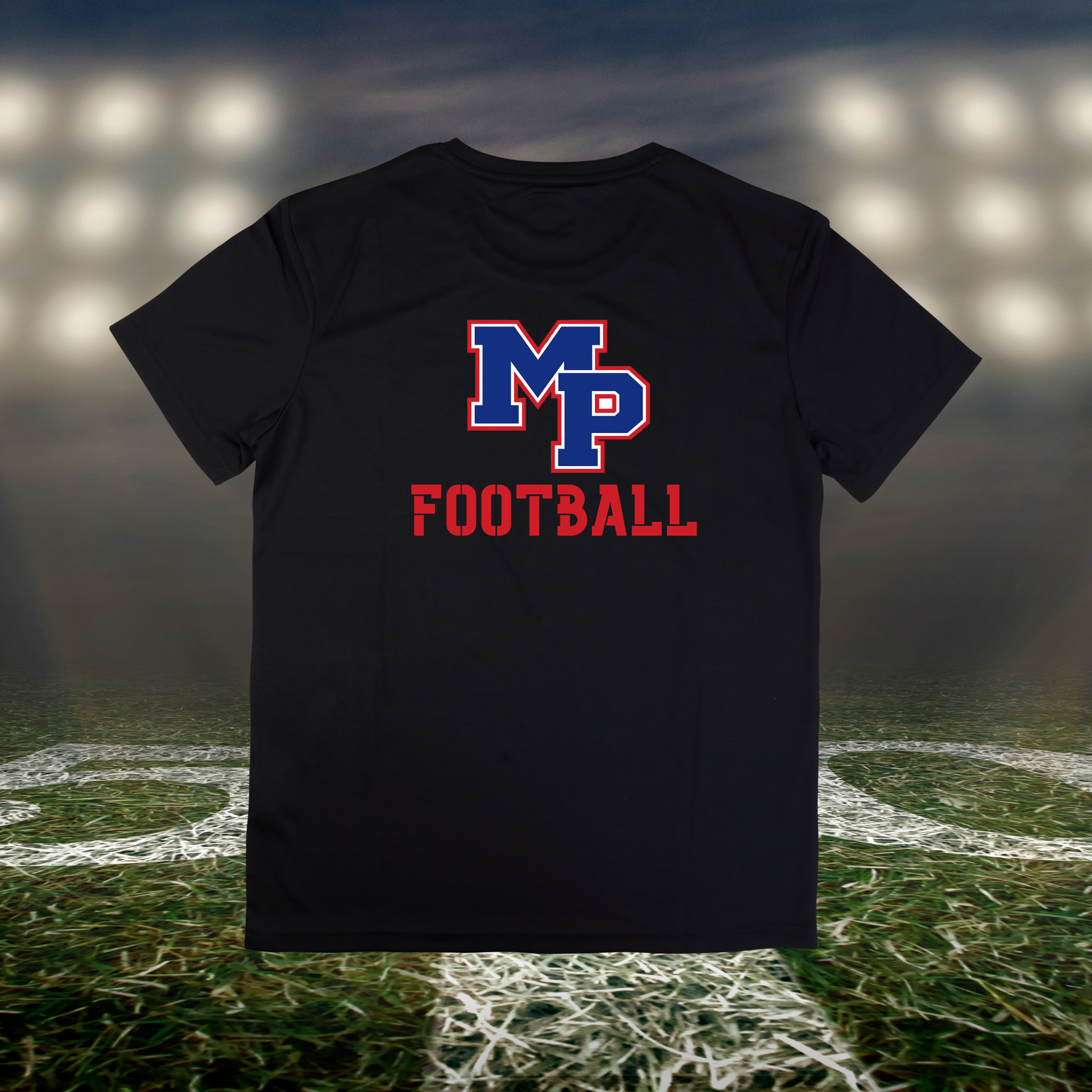 Myrtle Point Bobcats Logo Football – driFIT Performance T-Shirt in Black