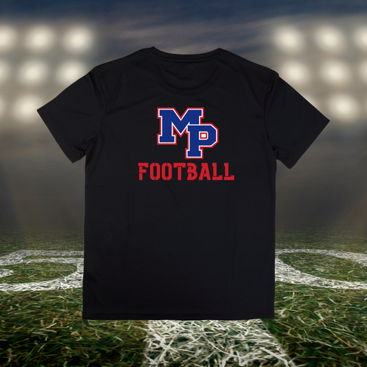 Myrtle Point Bobcats Logo Football – driFIT Performance T-Shirt in Black