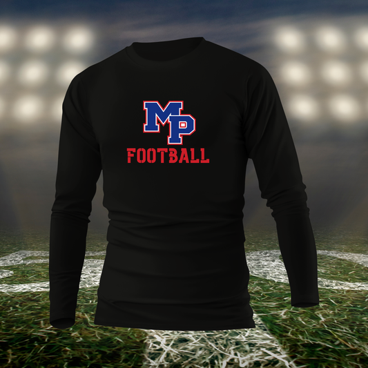 Myrtle Point Bobcats Logo Football – driFIT Performance Long Sleeve T-Shirt in Black