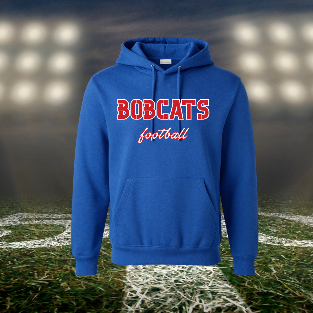 Myrtle Point Bobcats Football Text Logo – Hoodie in Black