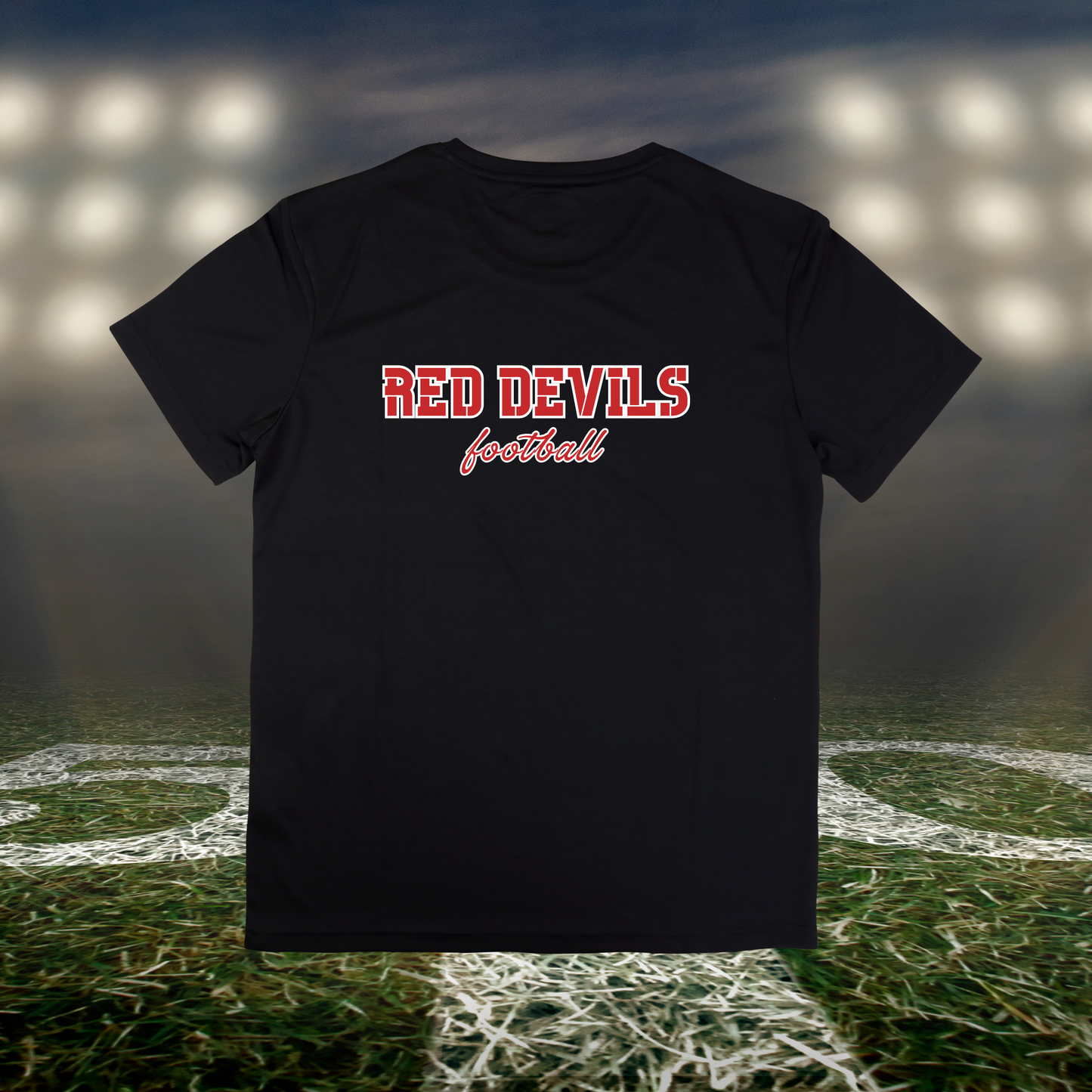 Coquille Red Devils Football Text Logo – driFIT Performance T-Shirt in Black